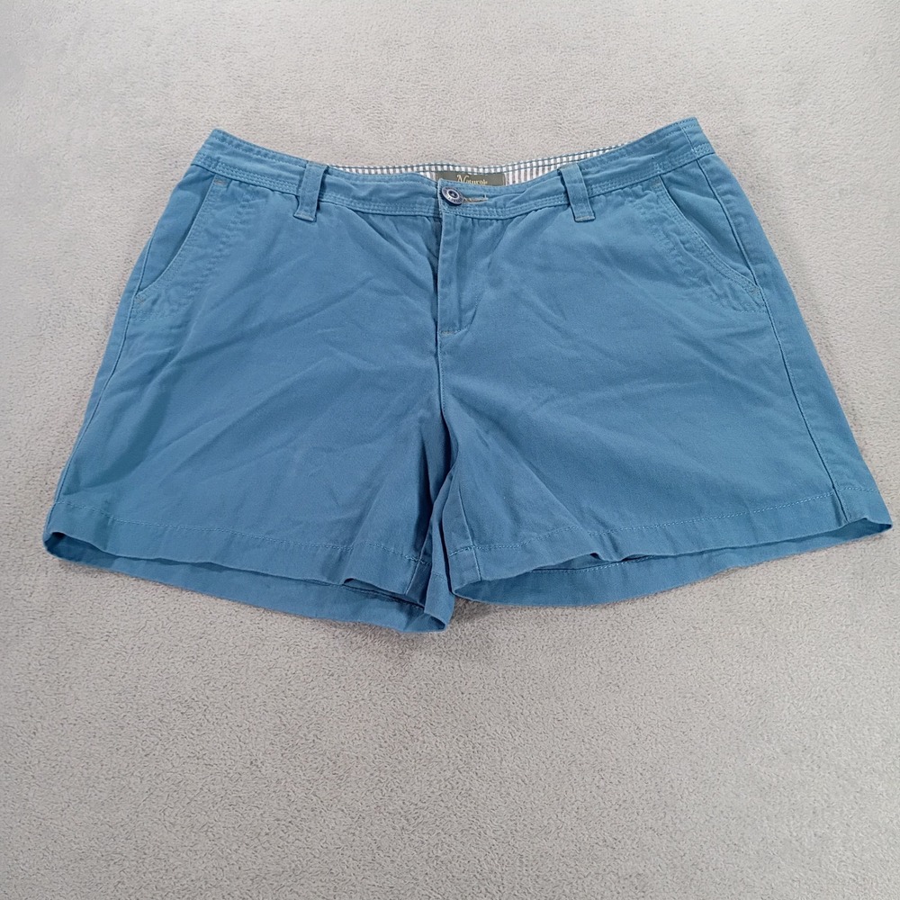 Natural Reflections Womens Cotton Twill Shorts Blue Size 10 Casual Outdoor